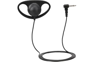 Diyeeni Auricolare Walkie Talkie, forma a D Cuffie radio bidirezionali da 3,5 mm, Earphoen di sicurezza con clip per l'orecchio con cavo da 90 cm