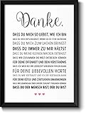 Danke Liebe Geschenke Bild mit Rahmen Geschenkidee zum Geburtstag Jahrestag Hochzeit Hochzeitstag Verlobung für Männer Frauen Freundin Freund Paar Pärchen Partner