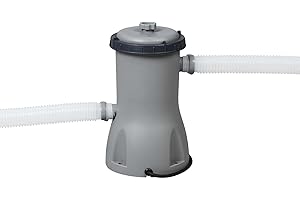 Bestway 800gal Flowclear Filter Pump, Above Ground Pool Cleaner for 1,100L–17,400L Pools, Includes Replaceable Cartridge, 580gal/h System Flow Rate, Grey