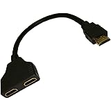 1080P HDMI Switch Male to 2 HDMI Female 1 in 2 out Splitter Black Cable Adapter Converter
