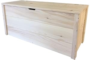 TOTAL WOOD 2012, Baúl en Madera Natural, Modelo Matej, Baúl con Tapa para Interior y Exterior (150x40x45)