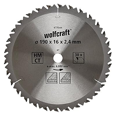 Wolfcraft 6735000 Lame scie circulaire CT 30 Dts Diamètre 190 x 16 mm