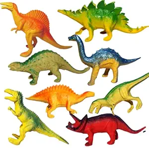 Mallexo Plastics Dinosaur Toy for Kids Set of 8PCs Action Figure Animal Model for Boys and Girls Learning & Educational Kids Gift Dino Animal Toys for for kids Multi-color Dinosaur Set Toys for Kids ( 7PC_New )