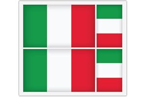 HANDMADE BY STUKK 4 adesivi in vinile con bandiera italiana, per paraurti auto, iPad, furgoni, laptop, 4 pezzi