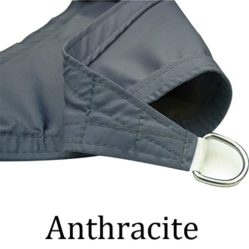 Greenbay Anthrazit Sonnensegel Sonnenschutz Segel für Balkon Terrasse Camping Garten | UV-Schutz PES Polyester | Dreieck 3x3x3m - 3