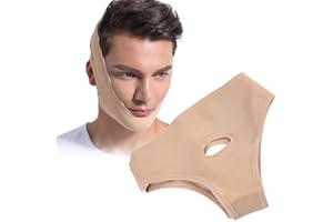 TMISHION Mascarilla para adelgazar la cara en forma de V, máscara para el cuello de belleza 2 tamaños Unisex delgado Rejuvenecimiento facial con anti-doble barbilla reducir el vendaje de la(M)
