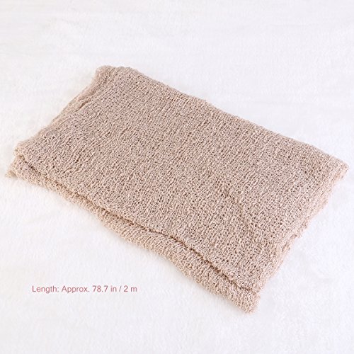 FENICAL Baby Wrap Photo Prop Neugeborenes Baby Fotografie Foto Requisiten Wrap Beige Stretch Neugeborenen Fotoshooting Wraps für die Babyfotografie (Beige) - 3