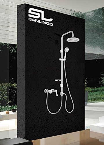 Design Duschset Dusche Duschstange Handbrause Regenbrause Kopfbrause Chrom - 3