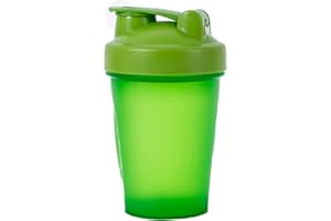 AidShunn Shaker de protéines de 400 ml avec boule mélangeur, anti-fuite, bouchon à rabat sécurisé de 400 ml, bouteille d'eau pour saupoudrer, gym, complément sportif, fitness, entraînement (vert)