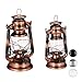Produktbild Relaxdays Petroleumlampe 2er Set, echte Öllampe als Fensterdeko oder Gartenlaterne, mit Henkel, 24 und 28 cm, Kupfer