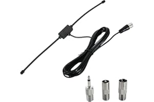 leruiyezs Antenne FM pour Tuner HiFi avec Connecteur F Et Câble Coaxial pour 3M Adaptateurs Multiples Inclus pour Améliorer La Réception Radio Intérieure Compatible Antenne Dab Voiture Et Autoradio