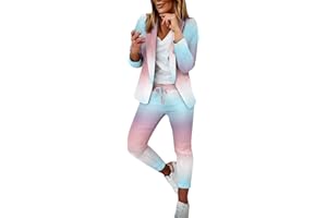 QWUVEDS Conjunto de traje de dos piezas para mujer, traje de oficina, chaqueta de manga larga, traje ajustado, chaqueta de pantalones, traje de terciopelo, top de verano, conjunto de mujer, traje de