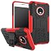 Produktbild OnlyCase Für Moto G5 Plus Hülle Handyhülle, 2 in 1 TPU Innenbehälter Hybrid Armour Design Fall Stoßfest Tough Robuste Dual-Layer Air Cushion integriertem Ständer, Rot