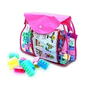 KHUSH Building Block with Wheels Creative Smart Activity Fun and Learning Train Bricks Blocks for Kids Girls & Boys Aged 3,4,5,6,7,8 Years (Bricks Blocks Bag-100 PCS)