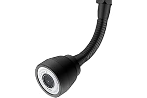 JINYOMFLY Prolunga per Aeratore Rubinetto Cucina 3 Modalità, 360° Girevole Aeratore Regolabile, Risparmio Idrico Rubinetto con Tipi Adattatori, Estensione Lavandino, per lavello da bagno (Nero)