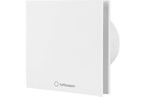 Turbionaire Arte 100SW Aspiratore Bagno, Bianco, 100 mm, Valvola di Non Ritorno, Aspirazione Perimetrale, Protezione IPX4, Per Combattere Muffa e Umidità