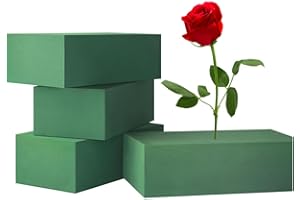TOKANEIT 4 Pièces Mousse Fleur a Piquer, Mousse Florale pour Fleurs Artificielles et Fraîches, Bloc Mousse Florale Pour Présentations Florales, Mariages et Arrangements Fêtes