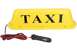 TIIYEE Señal De Taxi, Letrero Taxi, Luz Techo Taxi con Iman, Impermeable Parte Superior Led Iluminado Lámpara Letrero Light up Sign Decor Bombillas Magnético Coche 12V Amarillo Automóviles Driver Indicadora