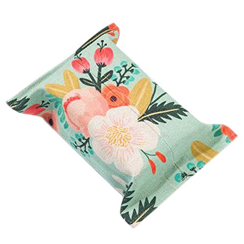 Startseite / Büro Leinen Tissue Box Tissue Cover Papierhalter Blumenmuster, NO.1