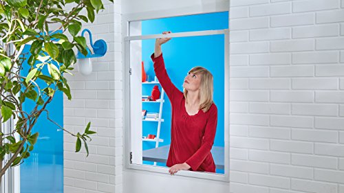 tesa Fliegengitter für Fenster, Alurahmen, stufenlos verstellbar, Abmessungen 70cm bis 120cm in der Breite und 80cm bis 140cm in der Höhe - 4