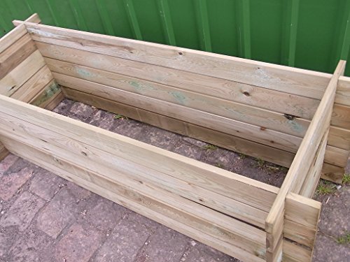 stabiler Holzkomposter Komposter Kompostbehälter Hochbeet 195 x 85 x 52 cm - 2