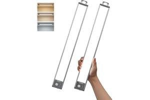 ‎GOODEA GOODEA 44.5CM Unterbauleuchte Küche LED Schrankbeleuchtung Bewegungsmelder - 4500mAh Akku 90 LEDs 3 Farbten Dimmbar Unterschrank Beleuchtung - Küchen Schrank Büro RV Magnetisch Licht [2er Set]