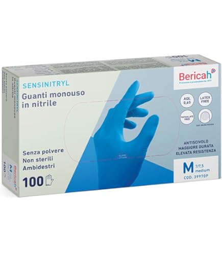 Guanti Monouso N71 In Nitrile - Ipoallergenici, Senza Lattice, Pacco Da 100 Pezzi Per Professionisti - Foto 9