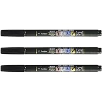 4 x Tombow Fudenosuke Brush Pen, harde punt, schrijfkleur zwart