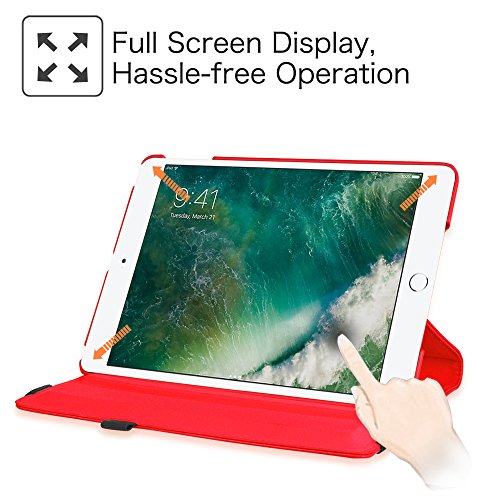 Fintie iPad 9.7 Zoll 2017 / iPad Air Hülle – 360 Grad Rotierend Stand Smart Cover Case Schutzhülle Tasche mit Auto Schlaf / Wach Funktion für Apple iPad 2017 Neue Modell / iPad Air 2013 Modell (Nicht geeignet für iPad Air 2), Rot - 7
