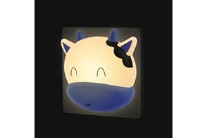 ANNMORE Luz Quitamiedos Infantil para Enchufe, con Sensor Crepúsculo, Lámpara de Noche Bebé, Luz Nocturna Vaca para Dormitorio Niños, Luces LED de Enchufe de Pared para Escaleras, Regalo Recien Nacido