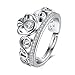 Via Mazzini Platinum Plated Royal Princess Crown Heart Proposal Ring For Women (Ring0295) - FREE SIZE RS.399.00