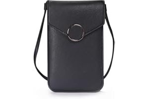 Narunii Sac à bandoulière Femme,Mini Pochette pour téléphone Portable avec en Cuir PU Transparent pour écran Tactile Verrouillage D'amour