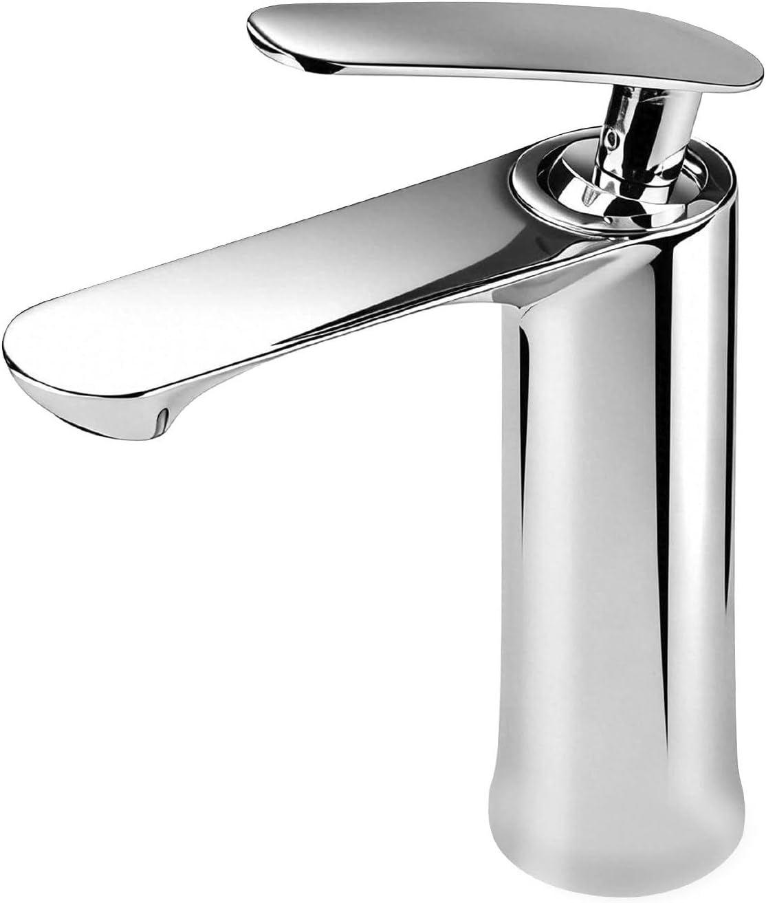 INHHCED Grifo Lavabo Monomando, Grifos Para Lavabos De Baño, Altura Del Caño: 70 Mm, Núcleo De Válvula De Disco Cerámico, Fabricado En Aleación De Zinc (Plata)