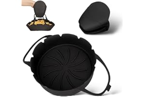 YEMMAR 18CM Molde Silicona Redondo Circular Freidora de Aire, Accesorios Freidora de Aire Accesorios Freidora Sin Aceite Utensilios Air Fryer Compatible Cecotec, Princess, Ninja Freidoras de 3L 4L