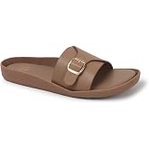 Carlton London Women's Wide Strap Buckle Slides
