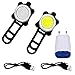 Produktbild LED Frontlicht und Rücklicht Set,Wiederaufladbare COB Dimmbar Frontlicht und Rotes Blaues Bicycle Rücklicht Fahrradlampe,Sicherheitshinweis Lampe,Rote und Blaue Leuchten Abwechselnd,5 Licht-Modi
