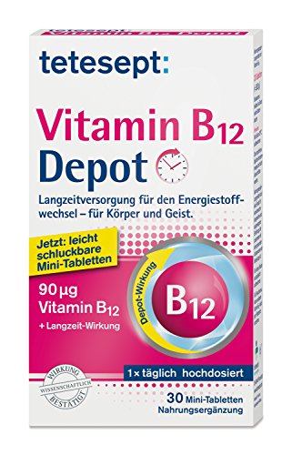 Preisvergleich Produktbild tetesept Vitamin B12 Depot Minitabletten – Mit Vitamin B12 zur Langzeitversorgung des Energiestoffwechsels - für Körper und Geist – 5 x 30 Minitabletten [Nahrungsergänzungsmittel]