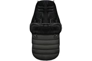 VERVE JELLY Saco de dormir universal para cochecito de bebé, cómodo forro de los dedos del pie, saco de dormir universal para bebé, resistente al viento, cálido y grueso, color negro, 42x90 cm