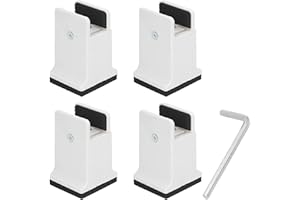 TOPINCN 4 szt. Regulowane Piony Meblowe, Noga Meblowa z Zaciskiem śrubowym Gumowe Podkładki Pod kanapę do Mebli o Dużej Wytrzymałości (Biały)