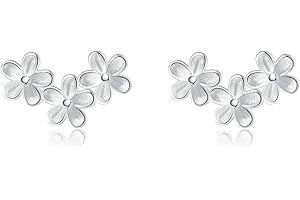 SLUYNZ 925 Sterling Silver Flower Earrings Studs for Women Girls Flower Studs Earrings Daisy Earrings