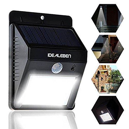 LED Solar Light, [8 Brighter Nodes] Idealeben Motion Sensor Light --Wireless Solar Security Light / Outdoor Solar Energy Welcome Wall Light [2 Pack]
