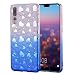 Produktbild Nadoli Glitzer Hülle für Huawei P20 Pro,Weich Tpu Zurück + Flackern Schicht Liebe Herz Gestalten Funkeln Skin Hybrid Flexibel 2 in 1 Perfekte Passform Ultra dünn Stoßfest Anti-Rutsch Kristall Strass Glänzend Bling Gradient Blau Diamant-Muster Silikon Gummi Rückseite Abdeckung Schutzhülle Handyhülle Schale Etui für Huawei P20 Pro,Gradient Blau