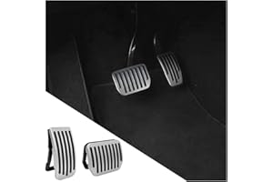 CGEAMDY 2 Stück Fußstütze Bremse Pedalkappen Abdeckung Fuel Bremse Fußbett, Sicheres und Zuverlässigrutschfestes Bremspedal, Geeignet für Modell Y/3 Fußpedal(Silber)