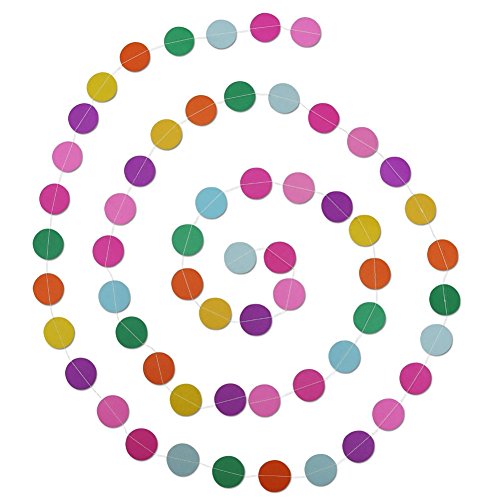 YARBAR Kreis Dots Papier Garland (13 Meter lang) Hochzeits Geburtstags Party Baby Duschen Tischdekoration