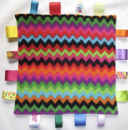 Baby taggie Security Comforter Blanket -Zig Zag Rainbow taggy