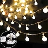 【 Cadena de Luces】 La cadena de luz LED de 4,5 m con bombilla de 40 LED proporciona un efecto de iluminación romántica, decoración ideal para jardines, céspedes, balcones, dormitorios, porches, árboles de Navidad, etc.