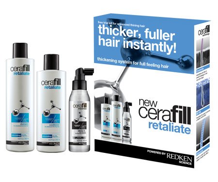 REDKEN by Redken 3 PIECE SET-- CERAFILL RETALIATE INSTANT THICKENING KIT FOR ADVANCED THINNING HAIR ( RETALIATE SHAMPOO 9.8 OZ + RETALIATE CONDITIONER 8.3 OZ + DENSE FX 4.2 OZ)