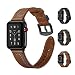 Produktbild Lederband für Apple Watch, Sport iwatch Band Line-Muster, Schwarze Schnalle, kompatibel für Apple Watch Series 4/3/2/1