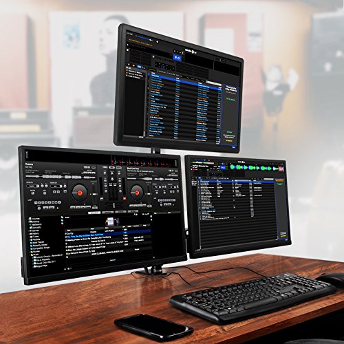 Duronic DM353 Monitor-Tischhalterung drei einen LCD/LED Computer Bildschirme / Fernsehgeräte mit Neig und Rotierfunktion - 7