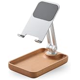 Coverzone Profesyonel Tok Al&uuml;minyum Stand Ahşap Tabanlı Business Model A Sınıfı Malzeme D&ouml;ner Tablet Akıllı Telefon Standı Ma